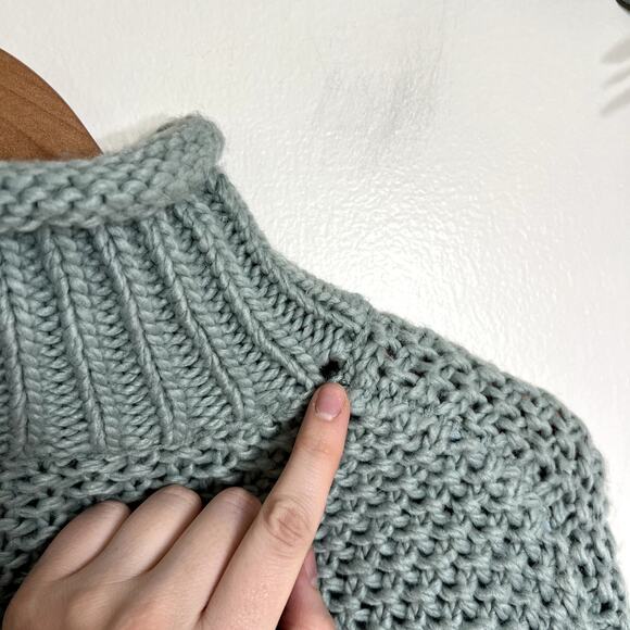 Light Green Mock Neck Sweater LAST CALL - Picture 4 of 5